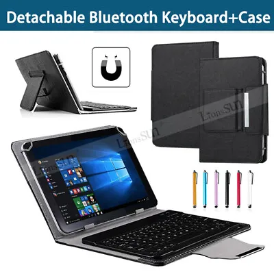 For 7  8  10  10.1  Tablets Black PU Leather Case Bluetooth Keyboard Stand Cover • $18.99