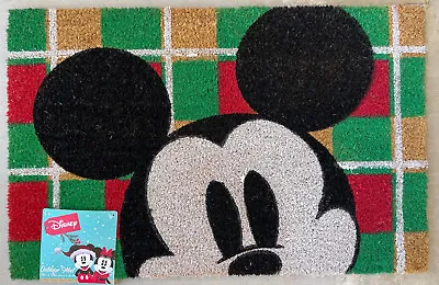 NEW Disney Mickey Mouse Head Snowflake Outdoor Holiday Door Mat Christmas NWT • $29.94