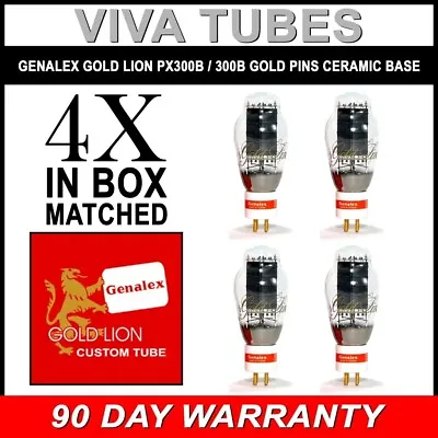 New Genalex Reissue PX300B / 300B GOLD PIN Matched Quad (4) Vacuum Tubes • $848.41