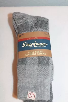 Dearfoam Cozy Comfort Full Terry Lounge Socks ~ 2 Pack ~ Mens Size 7-12 NEW! • $14.99