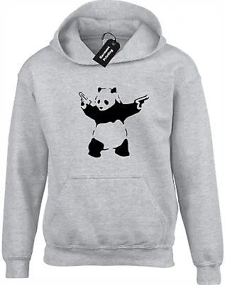 Panda Banksy Hoody Hoodie Funny Urban Art Graffiti Design Hipster Fashion • £16.99