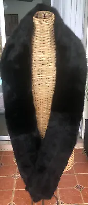 Vintage Fur Collar Stole Wrap Black 72  Length X 5  Wide • $149.99