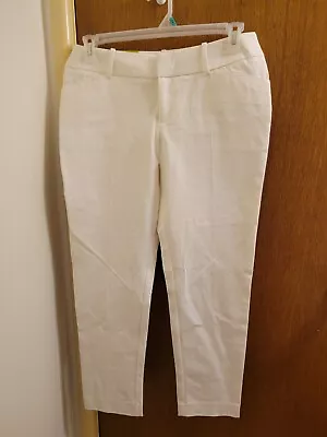 Womens Size 10 Merona Modern Fit White Ankle Pants Brand New Nwt • $17.09
