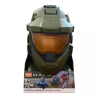 Mega Construx HALO Stockpile Master Chief Green Helmet Set 72 Pcs. *New • $32.47