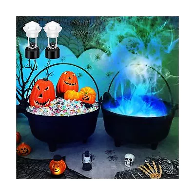 4 Pcs 14'' Halloween Witches Cauldron With 12 LED Lights Mist Maker Fogger La... • $92.98