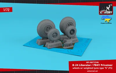 B-24 Liberator / PB4Y Privateer Wheels Weighted Tyres Type B 1/72 Armory AW72346 • $12.99