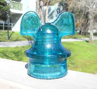 Nice Blue Aqua CD 257 Hemingray Mickey Mouse Style Glass Insulator (2) • $110