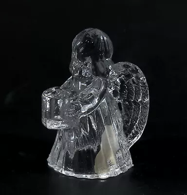 Biedermann Clear Glass Angel Mini Taper Candle Holder Small Vintage 2.75  Tall • $7.99