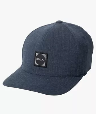 New Mens RVCA Flexfit Hat Size L/XL Dark Blue Large/ Extra Large • $22.88