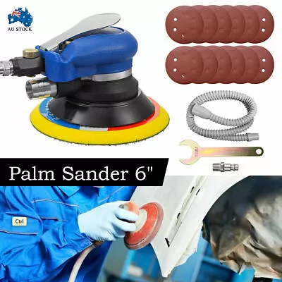 Air Random Orbital Palm Sander 6  150mm Dual Action Auto Body With 10 Sandpaper • $43.86