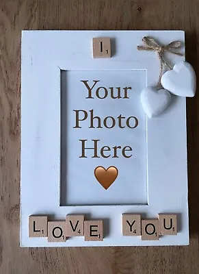 Rustic I Love You Photo Frame 6x4 / Gift For Valentines / Birthday / Christmas • £10