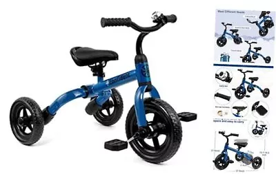 Tricycle For Toddlers Age 2-5 Years Old 3 In 1 Folding Toddler Bike For Blue • $106.97