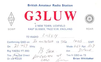 Uckfield Eas Sussex England G3LUW QSL Radio Postcard • $1.58