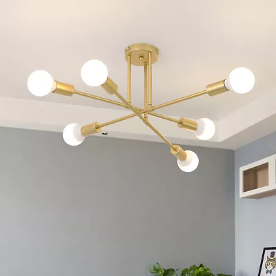 Modern Brass 6 Heads LED Chandelier Pendant Lighting Creative Ceiling Lights UK. • $69.64