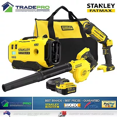 Stanley Fatmax 18V 6pc Combo Kit Cordless Blower Inflator LED Light Set Battery • $335