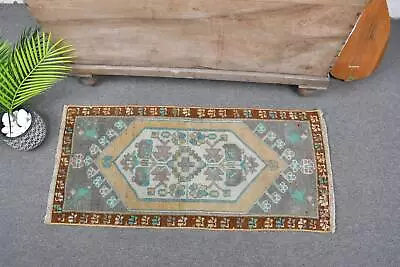 Vintage Rug Oushak Rug Old Rug Wool Rug 1.6x3.5 Ft Small Rugs Turkish Rug • $46.80