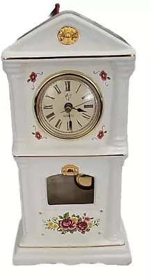 Vintage Porcelain Mantle Clock With Pendulum Execellent Condition Tested Works • $27.34