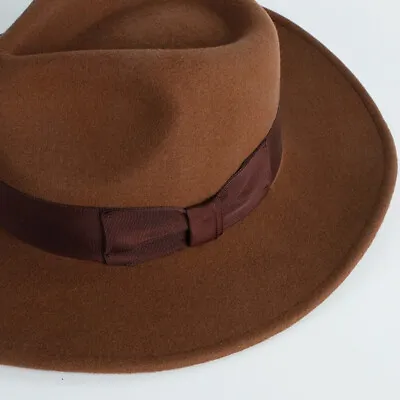 Fedora Felt Wide Brim Hat Vintage Cowboy Brimmed Hat • $20.99