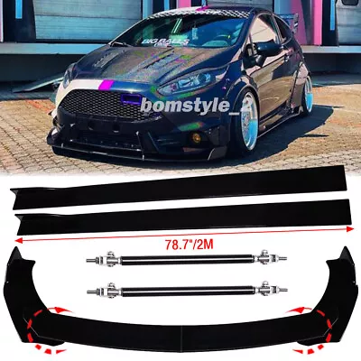 Front Bumper Lip Spoiler Splitter/ Strut Rods / Side Skirt For Ford Fiesta ST SE • $169.11