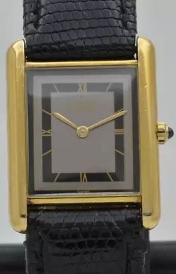 Must De Cartier Gold Vermeil Tank Watch - 18K Gold Over Silver - Midsize Quartz • £1485.88