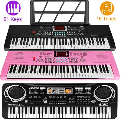$54.72 • Buy Digital Music Piano Keyboard 61 Key Portable Electronic Instrument Organ W/ Mic