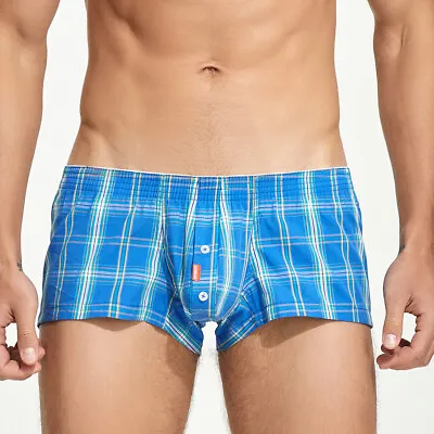 Seobean New Men's Sexy Cotton Checkered Fit Trunks Underwear • $5.88