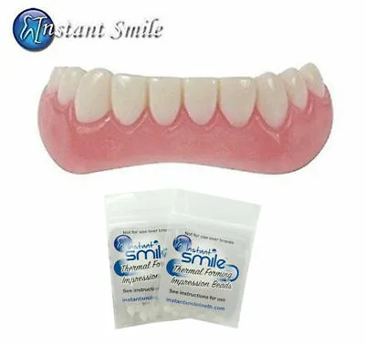 Instant Smile Lower Veneer Teeth Plus 2 Packs Of Adhesive Thermal Fitting Beads • $15.99