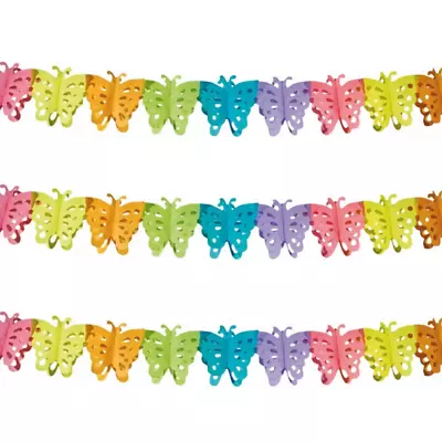 £2.95 • Buy Butterfly Hanging Garland Party Bunting Tissue Paper Decoration Banner 4m Long