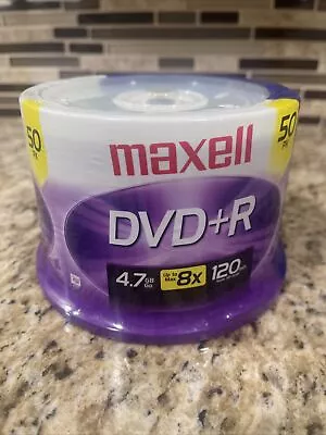 Maxell DVD+R 50pk 4.7 GB 8X 120 Min Spindle Brand New Sealed • $12.99