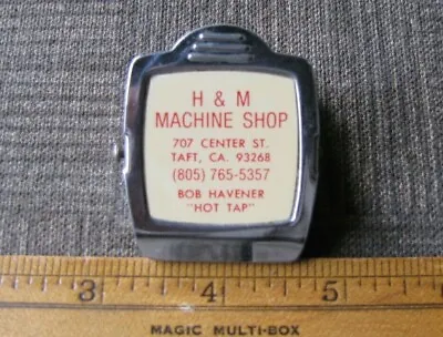 TAFT CA. - H & M MACHINE SHOP Vintage Frig Magnet - Magnetic Paper Clip Binder • $11.99