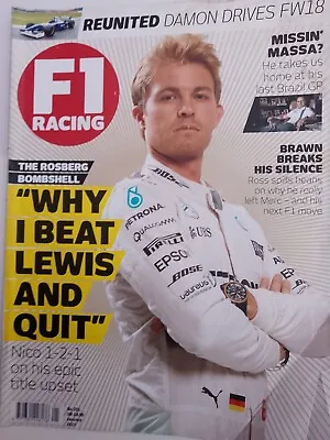 F1 Racing Magazine January 2017 Nico Rosberg Felipe Massa Haas F1 Ross Brawn Dam • £2.95