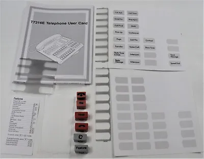 5-Pack Lot Nortel Norstar Lit Pack T7316e Phone Desi Kit With Buttons User Guide • $23.97