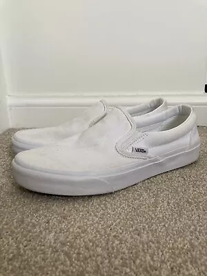 Vans Classic Slip-On Shoes - White - UK 8 EU 42 • £18.99