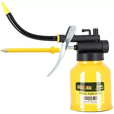 Pistol Pump Oiler Metal Oil Can Lubrication Oil Gun 200ml Can Bottle With Spout • $12.59