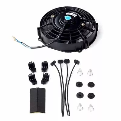 Universal 7  Inch Slim Fan Push Pull Electric Radiator Cooling 12V Mount Kit • $27.47