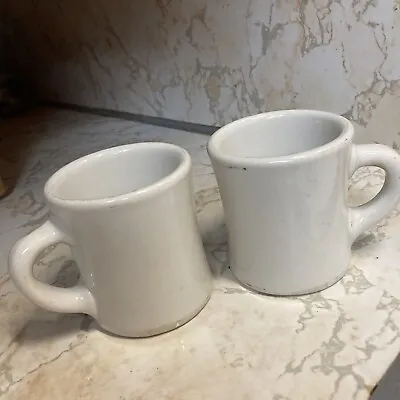 Victor USA Coffee Mugs/Cups Heavy Diner Restaurant Ware Cream Set Of 2 Vintage  • $35