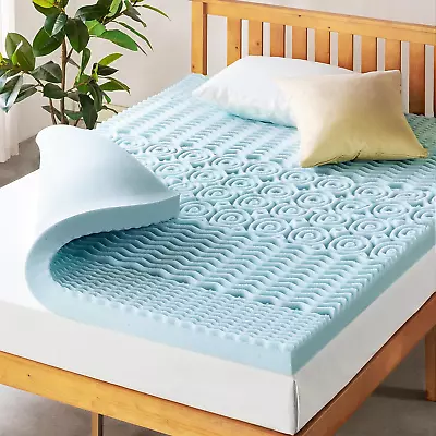 Mellow 4 Inch 5-Zone Memory Foam Mattress Topper Cooling Gel Infusion Full • $70.99