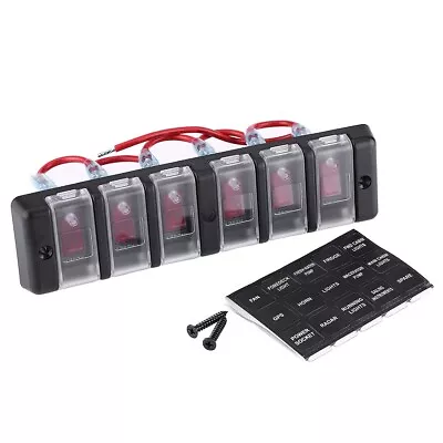 6 Gang 12V Waterproof Rocker Switch Panel Circuit Breakers For Car Marine Boat • $22.35