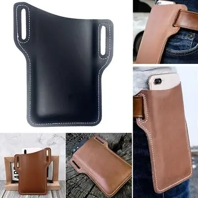 Leather Waist Bag Cellphone Loop Holster Mens Belt Bag Phone Pouch Wallet • $9.99