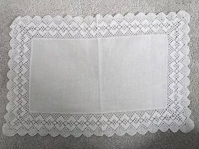 Vintage Lace Edged Delicate Tray Cloth • £4