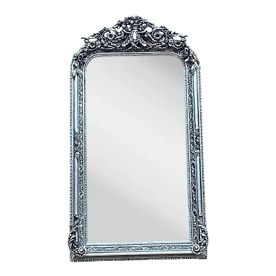 French Louis XVI Full-length/floor Mirror In Silver Is Absolutely Enchanting • $1850