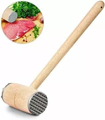 Wooden Meat Mallet Steak Food Tenderiser Kitchen Hammer Tool Beef Chicken • £5.99