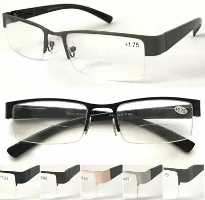 £20.37 • Buy L417B-A Semi Rimless Bifocal Reading Glasses/Spring Hinges/Classic Style Design