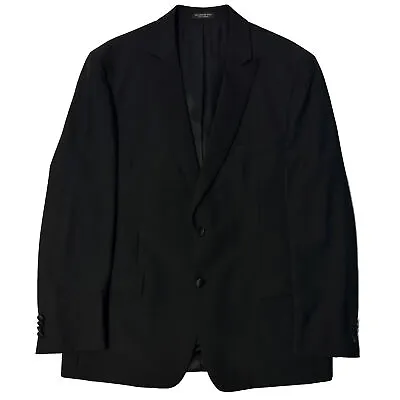 Rare John Varvatos 70’s Style Peak Lapel Wool Black Tuxedo Studio BTS Jacket 46R • $198