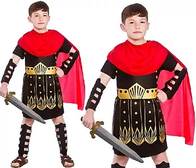 Childrens Boys Roman Commander Gladiator Fancy Dress Costume Childs Outfit W • $39.85