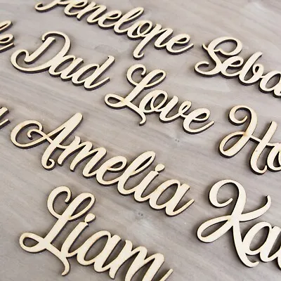 £2.18 • Buy Personalised Script Child's Names & Words Wedding Wooden Names MDF Art Craft L&S