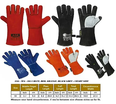 £9.99 • Buy Welders Gauntlets Gloves Fire Resistant Leather Welding Gloves For BBQ, TIG, MIG