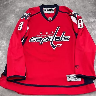 RBK NHL Jersey Men 2XLarge Red Blue WASHINGTON CAPITALS ALEX OVECHKIN 8 Mesh • $49.97