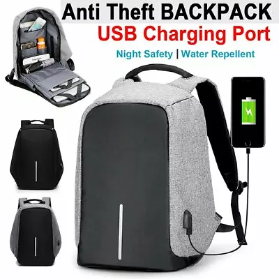 Anti-Theft Backpack School Travel Laptop Bag With USB Charging Port Waterproof • $20.33