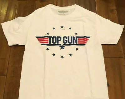 New Men's Big & Tall 3XL TOP GUN Movie Graphic White T-Shirt Tee Vintage 80's • $19